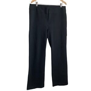 Eddie Bauer Womens Black Straight Leg Dress Pants Cotton Blend Size 16